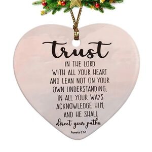 Heart-Shaped Trust Ornament - White